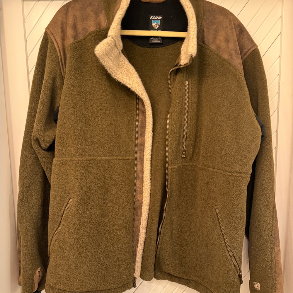 Kuhl Green and Brown Performance Jacket with Fleece Lining